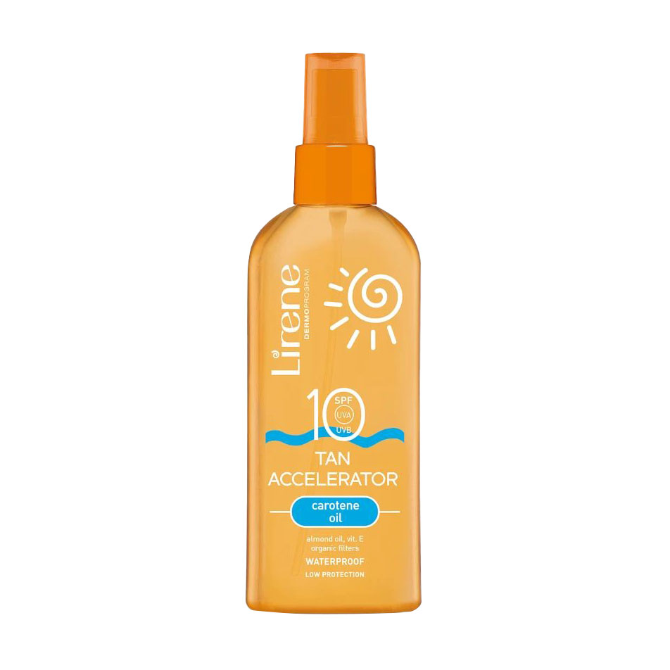 Олія для прискорення засмаги Lirene Sun SPF 10 з бета каротином, 150 мл